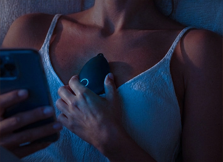 Sensate device resting on a person’s chest